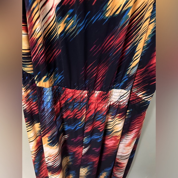 JPR Maxi Dress Sleeveless Abstract Boho Plus Size 2X Rainbow Multicolor Hipster - Picture 7 of 8